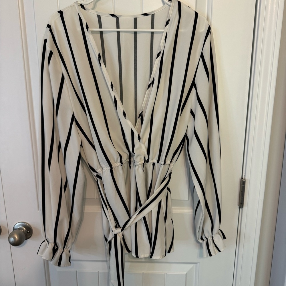 Plus size striped blouse